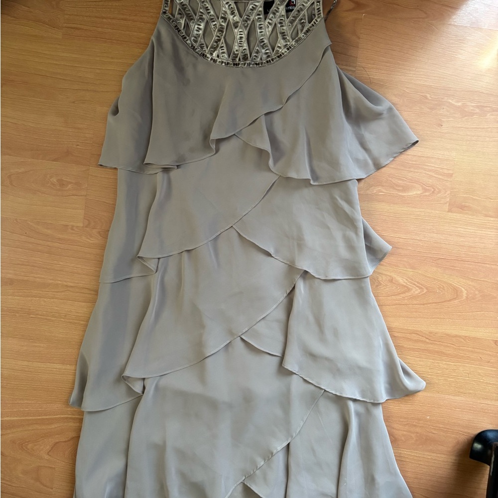 Elegant Beige Layered Dress